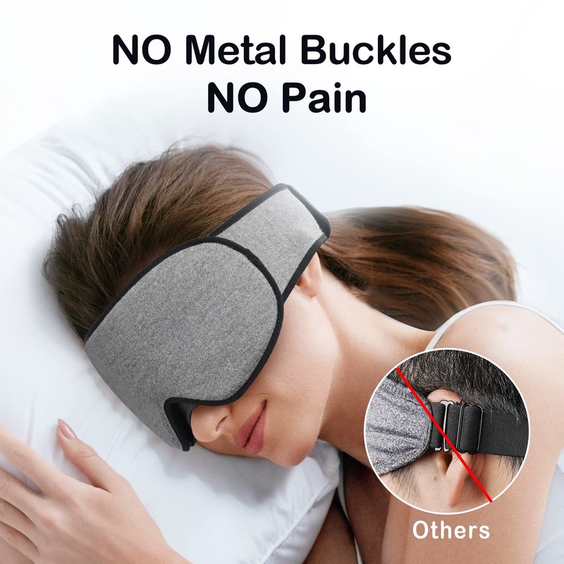 INNELO Cotton Sleeping Mask for Side Sleepers, Improved 3D Light