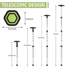 OFFKITSLY Golf Travel Bag Support Pole,Golf Clubs Protector Travel Bag Support Aluminum Alloy Rod Anti-Impact Umbrella Cover Height Adjustable Golf Bag Accessories Green
