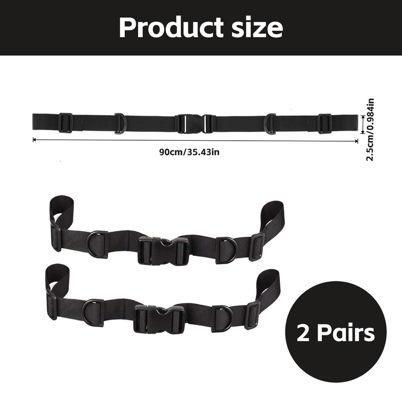 ZALAOR Adjustable Backpack Chest Strap with Buckle - 2 Pairs