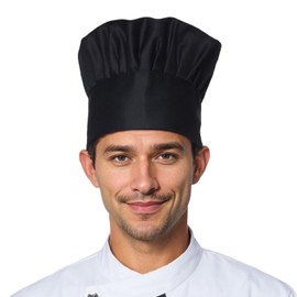 HYVOROS Adult Chef Hat for Men Women Cotton Adjustable Elastic for Kitchen Cooking Baking Restaurant (US, Alpha, Medium, Black)