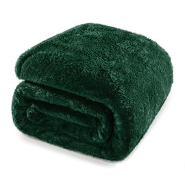Whale Flotilla Cuddly Fluffy Blanket, Warm Fleece Blanket, Sofa Blanket, Throw, Bedspread, Super Soft and Cuddly, 220 x 240 cm, Dark Green