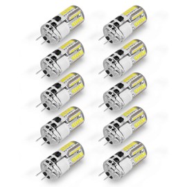 10 Pack G4 LED Bulb 12V AC/DC, JC Bi-Pin Base 2W G4 Bulb Equivalent 10W-20W T3 Halogen Lamp, No Flicker 6000K LED Lights 180LM for Chandelier Pendant Wall Home Lighting (Daylight White)