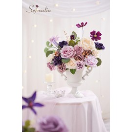 Serwalin Artificial Flowers Purple Fake Flowers Wedding Centerpieces, Silk Flowers Bridal Bouquets Lavender Lilac Flowers for Decoration