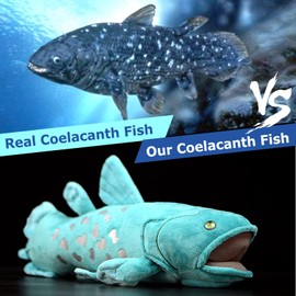 Lifelike Coelacanth Fish Plush Toy-Coelacanth Stuffed Animals-Sea Creatures Model Dolls Plushie-15 Inches Long