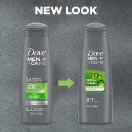 Dove Men+Care Fortifying 2 in 1 Shampoo and Conditioner for Normal to Oily Hair Fresh and Clean with Caffeine Helps Strengthen and Nourish Hair 12 oz