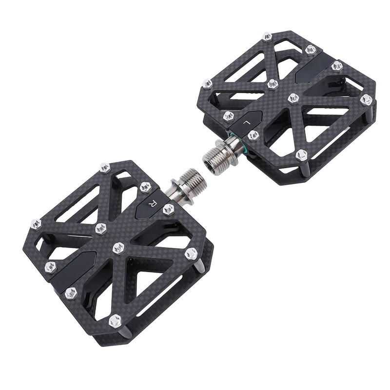 Mountain Cycling Pedals Carbon Fiber 3 Bearing Anti Slip Hollow