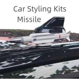 2PCS Missile-Shaped 3D Car Stick Decor Military Decal for Bike Motor E-Bike