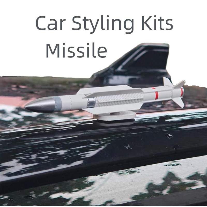 2PCS Missile-Shaped 3D Car Stick Decor Military Decal for Bike