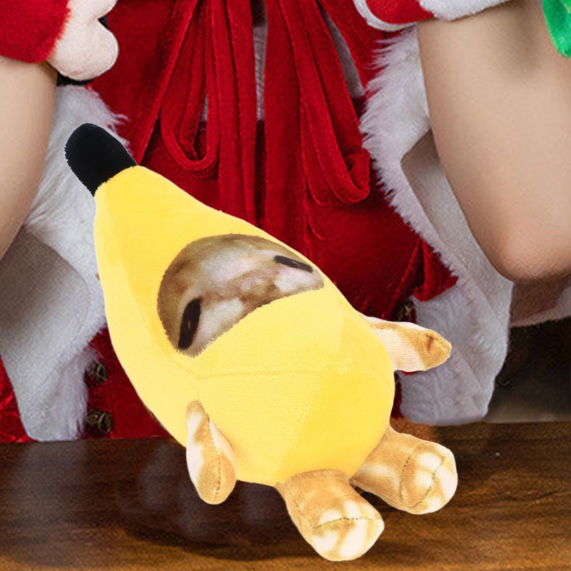 Banana Cat Plush Toy Multipurpose Funny Decompression Cute Cartoon Soft