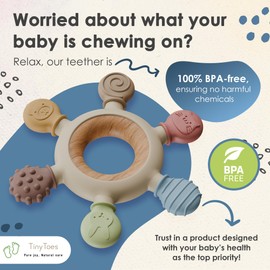 TinyToes : Baby Teething Toys for Baby Toys 0-6 Months Bpa Free + Links Antidropping | Newborn Toys | | Baby Toys 6-12 Months | Teething Relief | Teethers for Babies 3-6 Months | Baby Necessities