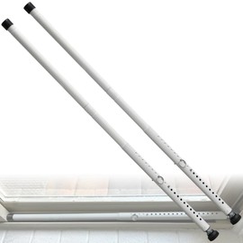 BsBsBest Sliding Door Security Bar 16.5" to 51" Sliding Door Lock 2 Pack Heavy Duty Sliding Glass Patio Door Window Security Bar Inside Childproof Adjustable Interior Extra Long White