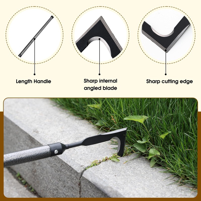 Lcokeiy Weed Puller Tool Long Handle, Manual Crevice Cleaing Weeding