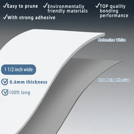 ZYJT Melamine Edge Banding, 1 1/2 inch x 100ft roll of Veneer White Edge Banding Pre-glued, Real Wood Tape for Cabinet Repair & Furniture Restoration