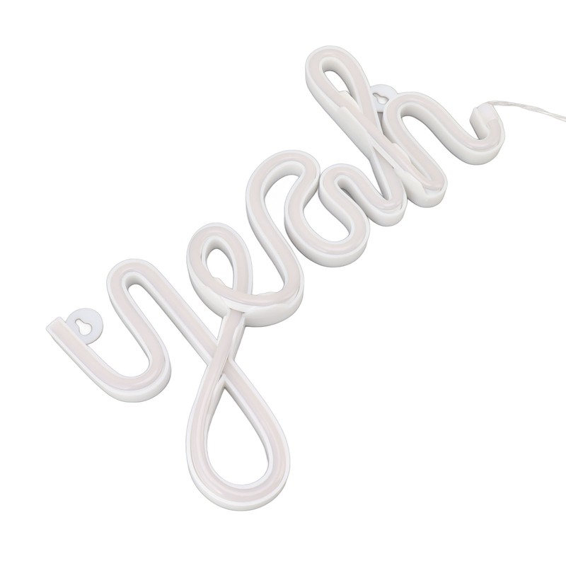 LED Neon Sign Yeah Shape Wall Decor Neon Night Light