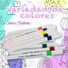 J.H. Comapny Set 12 Plumones Doble Punta Estuche Portatil Colores
