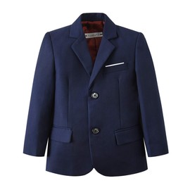 YuanLu Toddlers Boys Blazer Sport Coat for Kids Navy Blue Size 2T