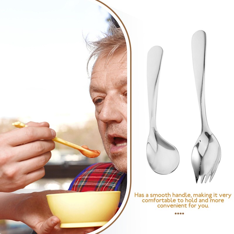 Healvian Adaptive Utensils Set Curved Utensil Angled Spoon and Fork
