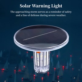 Solar Strobe Warning Light, Waterproof LED Flashing Safety Light, Outdoor Emergency Warning Lamp with Switch for Construction Traffic Dock Marine Beacon Road Signs