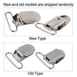 10/20pcs Heavy Duty Metal Clips Silver Metal Clips for Suspenders, Dummies, Bib Clips, Toy Holder or Mittens, 25 mm x 10 pieces