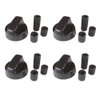 4-Pack Black Generic Design Control Knob With 12 Adapters