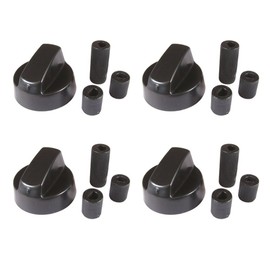 4-Pack Black Generic Design Control Knob With 12 Adapters
