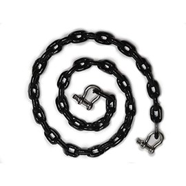 PVC Coated Boat Anchor Chain with Stainless Steel Shackles 4Foot/ 5Foot/ 6Foot (Black, 5/16" x 6 Foot)