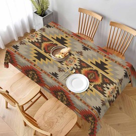 LoLo UoUo Geometric American Rectangle Tablecloth 60x84 Inch Outdoor Navajo Style Aztec Table Cloths Decorations for Kitchen Home Dinner Party Wedding Picnic