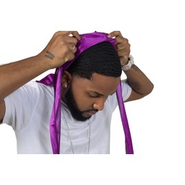 ForceWave ForceWave Silky Durag for Men Wave Cap Satin Dorag for Men Women 360 Wave Purple