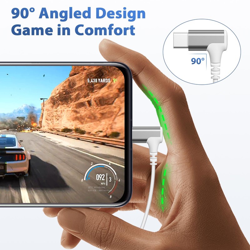 iMangoo USB C Headphones Wired Earbuds 90° Angled for Apple