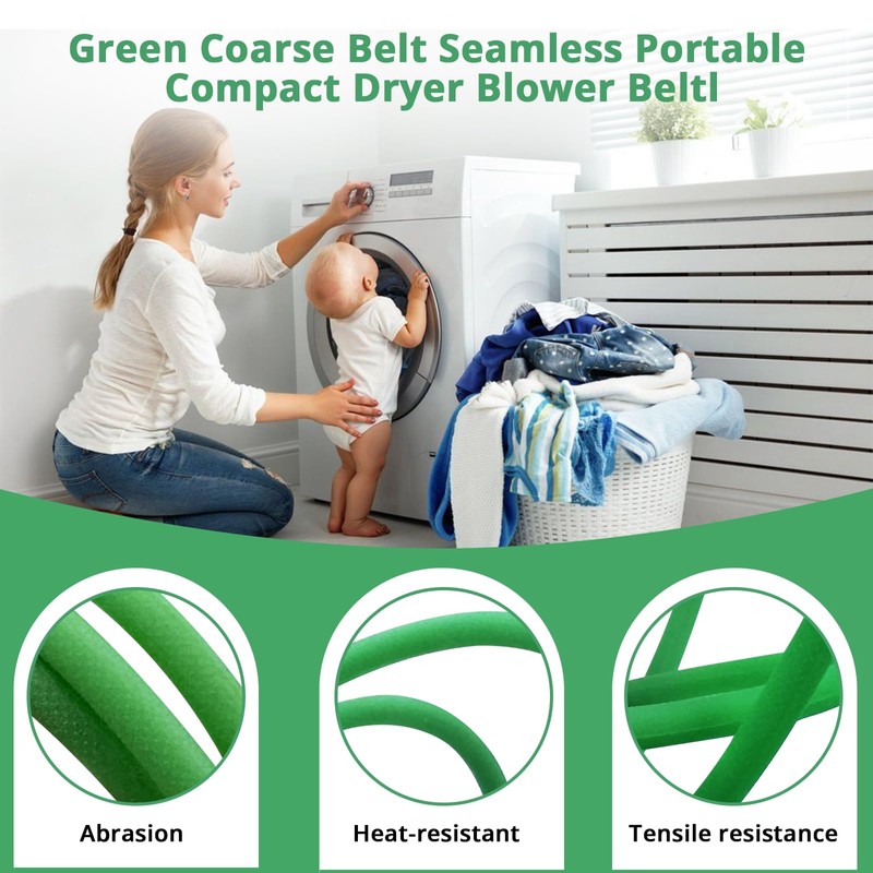 Seamless Green Coarse Belt Seamless Portable Compact Dryer Fan Belt