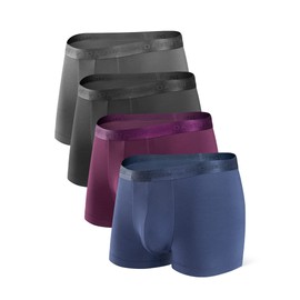 DAVID ARCHY Mens Underwear Ultra Soft Micro Modal Support Pouch Trunks Moisture Wicking Boxer Briefs for Men 4 Packs (S, Assorted Colors)