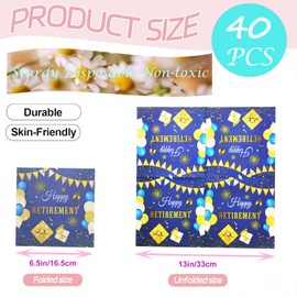 TUIC 40Pcs Happy Retirement Paper Napkins Happy Farewell Napkins Celebration Party Supplies Farewell We Will Miss You for Retirement Party Decorations 6.5""(Gold and Blue), GGX-2406397
