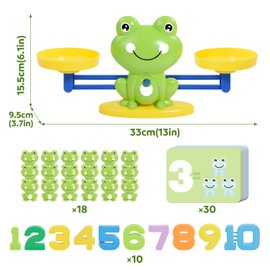 YYDeek Frog Balance Scale Math Toys, Number Counting Blocks Toys for Kids, Early Development & Activity Toddler Learning Toys, Montessori Educational Toys for 2 3 4 Year Olds
