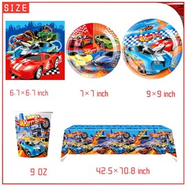 51PCS Monster Truck Theme Party Tableware Set,Cars Birthday Party SetDecoration, Monster Truck Birthday Party Supplies for Birthday Party, Cars Party Supplies for Kids - 10 Guests
