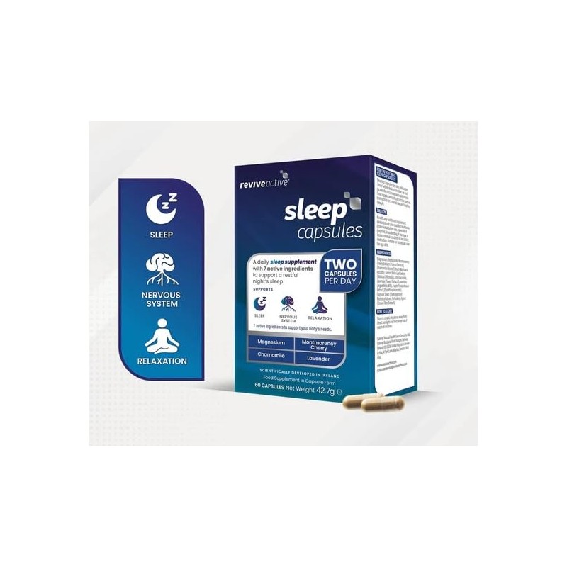 Revive Active Sleep Capsules - Daily Supplement with Magnesium, Montmorency