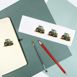 4 x Small 50mm 'Green Tractor' Permanent Sticker Decals for Cars/Windows/Bins/Walls etc (DW00129304)