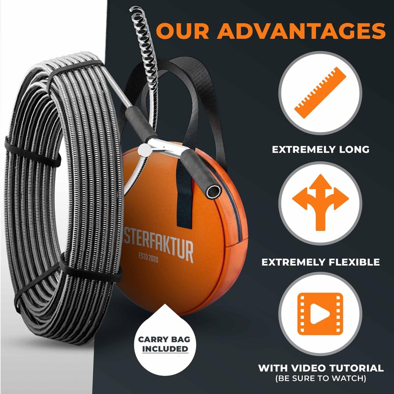 Meisterfaktur drain snake 3.0 [50 FT] - extremely long -