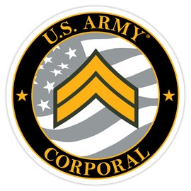 7.62 Design E-4 Corporal 3.5" U.S. Army Rank Decal