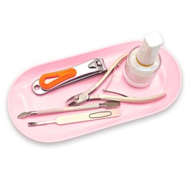 cgllwnmix Nail Tools Tray Pink Manicure Accessory Storage Display Tray Jewelry Rhinestone Dish Cosmetics Organizer Oval Nail Art Decorative Small Storage Plate