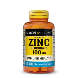 Mason Natural Zinc 100 mg - Advanced Immune System Support, 100 Capsules