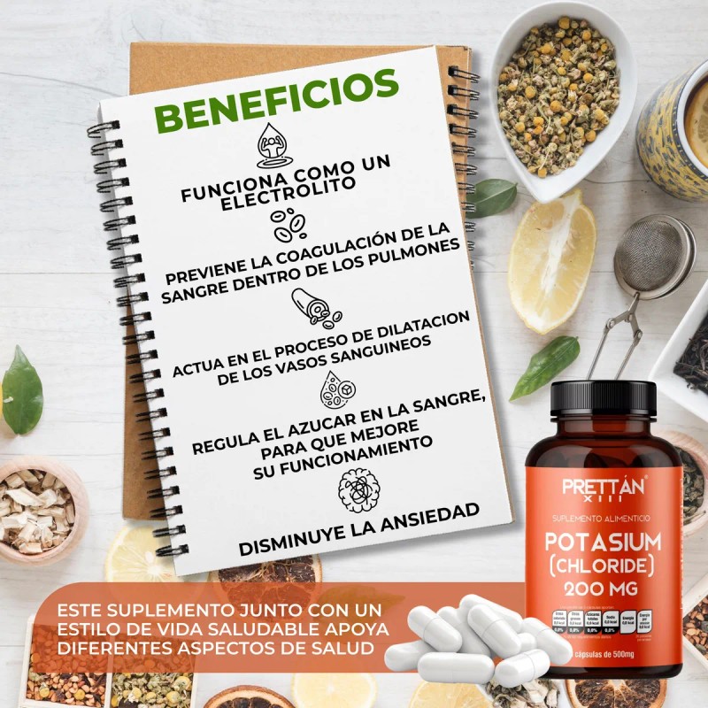 Cloruro De Potasio Suplemento 200mg 90 Cpsulas Prettan Na