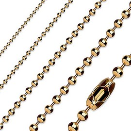 Fantasy Forge Jewelry Surgical Stainless Steel Rose Gold Ball Chain Necklace 3mm 15-20 Inch Mens Womens (16)
