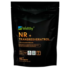 Wellthy Tranresveratrol Caps Nicotinamide Riboside Resveratrol Alta Biodisponibilidad 1000mg Por Porción Vcaps Cápsulas Veganas Bottle Free