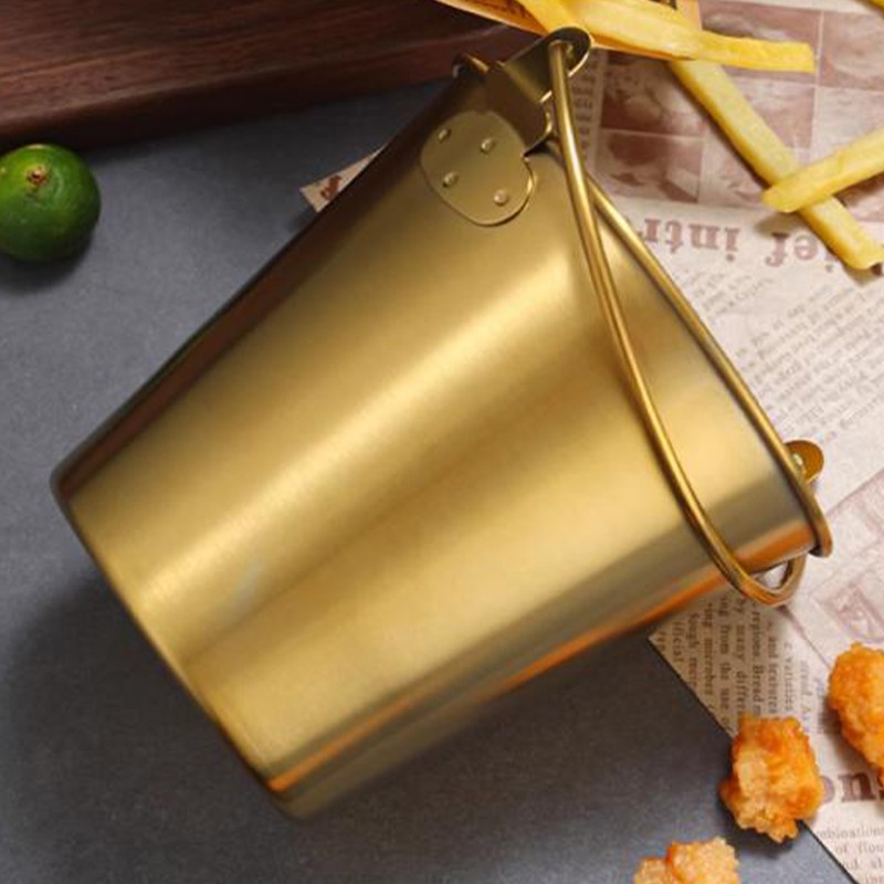 Mini Stainless Steel Pails Small Ice Bucket with Handle for