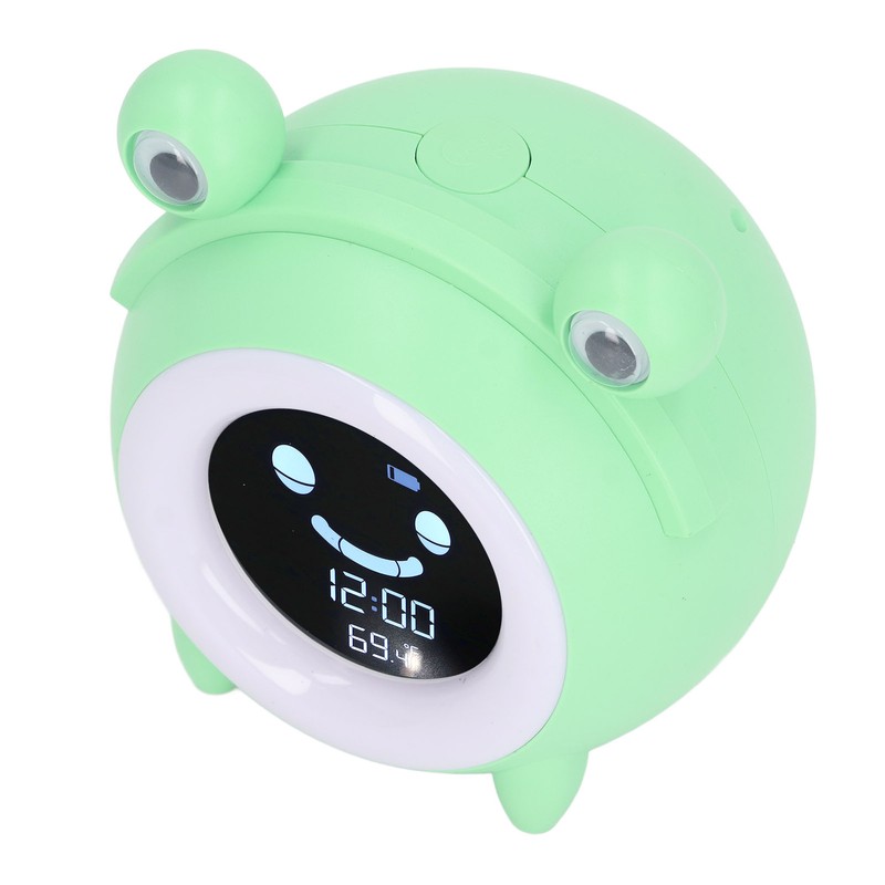 Kids Alarm Clock Cartoon Animal Shaped Gentle Music Night Light