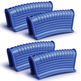 Patelai 4 Pcs Silicone Assist Hot Pan Handle Holder Pot Handle Covers for Cast Iron Skillets Holder Sleeve Nonslip Heat Resistant Pan Cover for Enameled Griddles Casserole Frying Cookware(Blue)