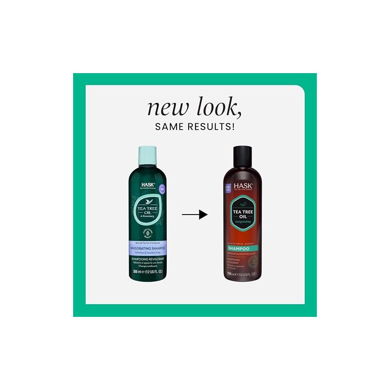 Hask Tea Tree Oil & Rosemary Invigorating Shampoo, 355 ml