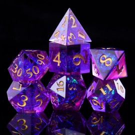 ORUZA Polyhedral Resin Dice, DND Dice Set, Resin Sharp Edge Dice Polyhedral for Dungeons and Dragons RPG MTG Pathfinder Role Playing Game Dice Set