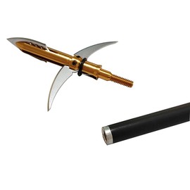 JIANZD Extreme 4-Blade Hunting Hybrid Mechanical Broadhead with Cut-on-Contact Tip - 100 Grains-6pcs