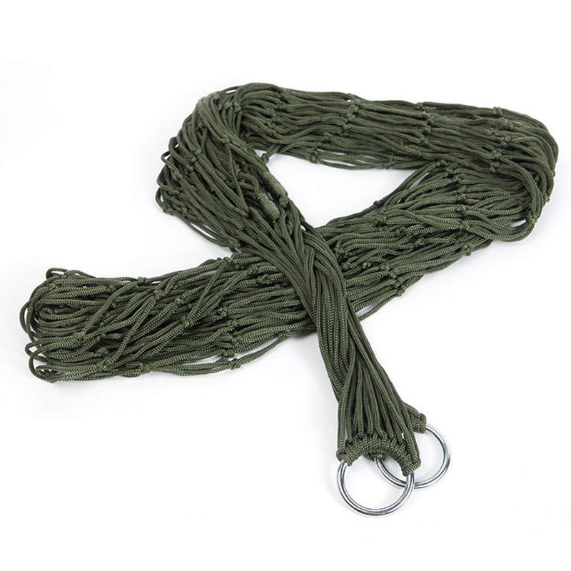 Hammock, Outdoor Nylon Mesh Rope Hammock Comfortable Hanging Bed for